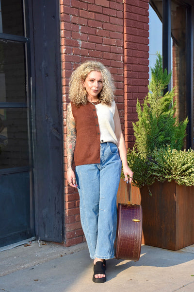 Cinnamon Split Sweater Vest *RESTOCKED*