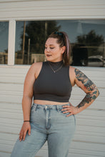 Load image into Gallery viewer, Crop &amp; Go Mockneck in Dark Gray *2-16*
