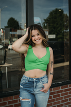 Load image into Gallery viewer, Crossover Fields Top in green  *2-16*
